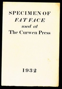 Specimen of Fat Face used at The Curwen Press