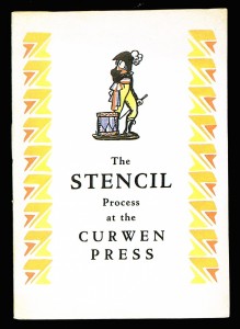 Cover incorporating a design by Claud Lovat Fraser for a twelve-page booklet describing The Stencil Process at the Curwen Press.