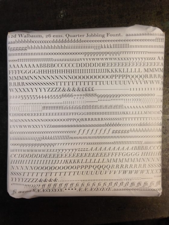 Walbaum letterpress type